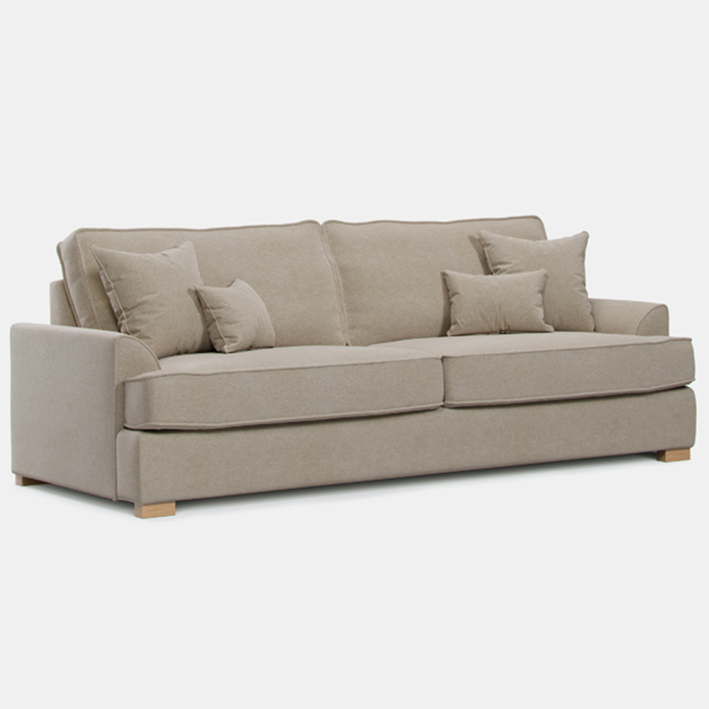 Alba City 4 Seater Stone Fabric Sofa Image 2