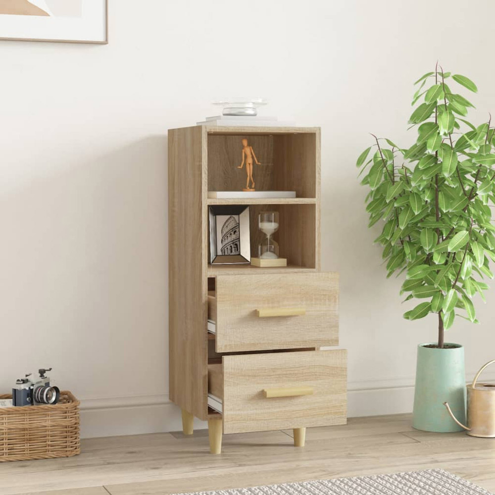 vidaXL 2 Drawer 2 Shelf Sonoma Oak Sideboard Image 3