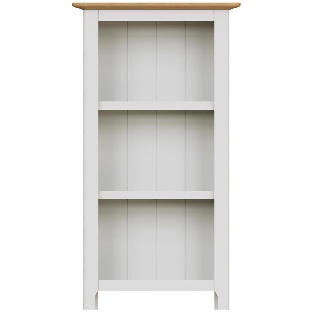 FWStyle Taberno 3 Shelf White Linen and Oak Bookcase Image 3