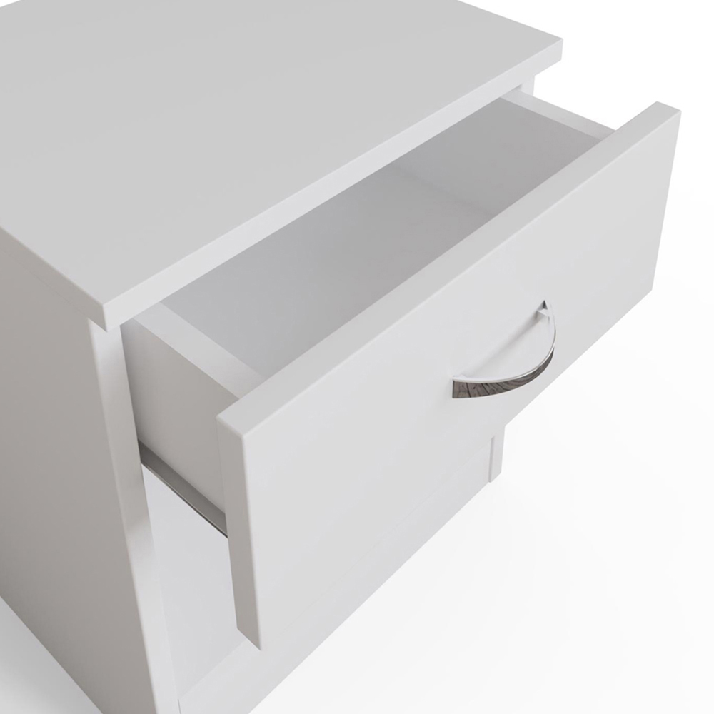 FWStyle Promo Single Drawer White Modern Bedside Table Image 5