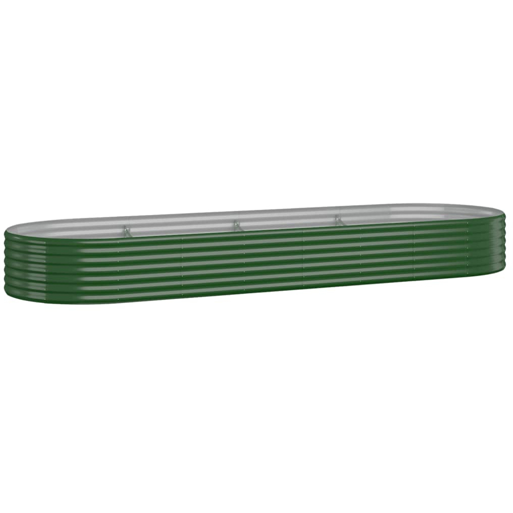 vidaXL Green Galvanised Steel Raised Garden Bed 36 x 100 x 322cm Image 1