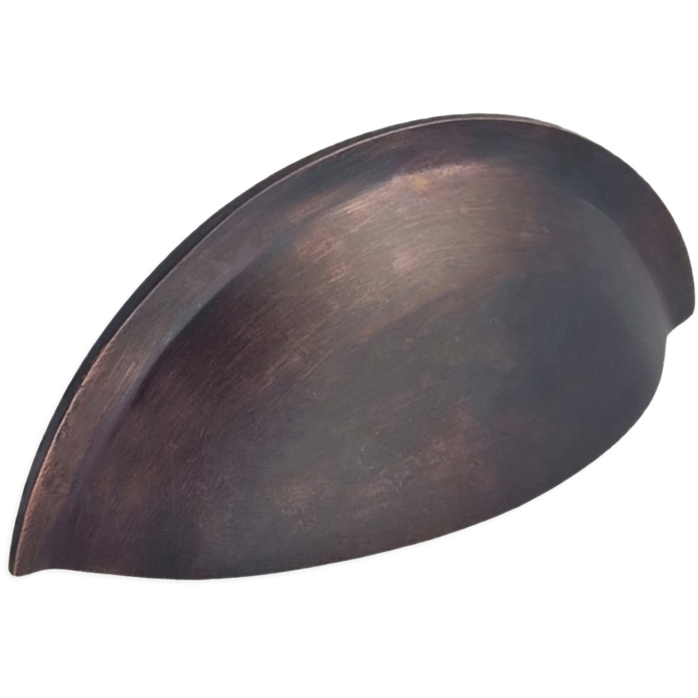 Spira Brass Aged Bronze Small Slim Cup Pull Drawer Handle Image 1