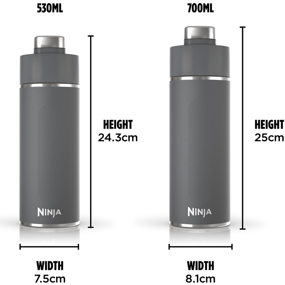 Ninja Thirsti DW2401EUUKGY Grey Carbonated Drink Travel Bottle 700ml Image 7