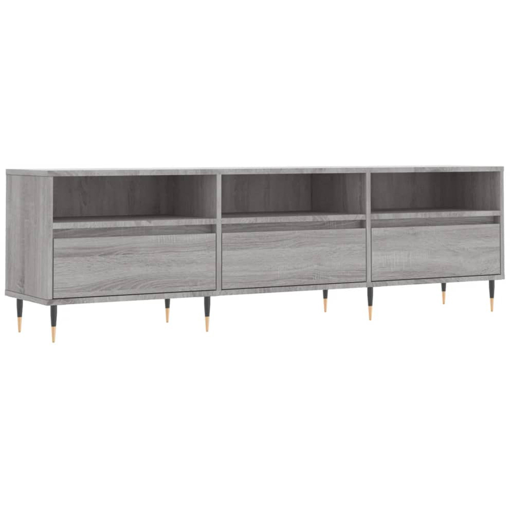vidaXL 3 Drawer 3 Shelf Grey Sonoma TV Cabinet Image 2