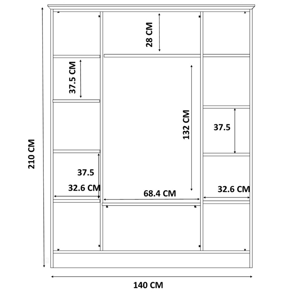 Evu Sabro 2 Door White Sliding Wardrobe Image 5