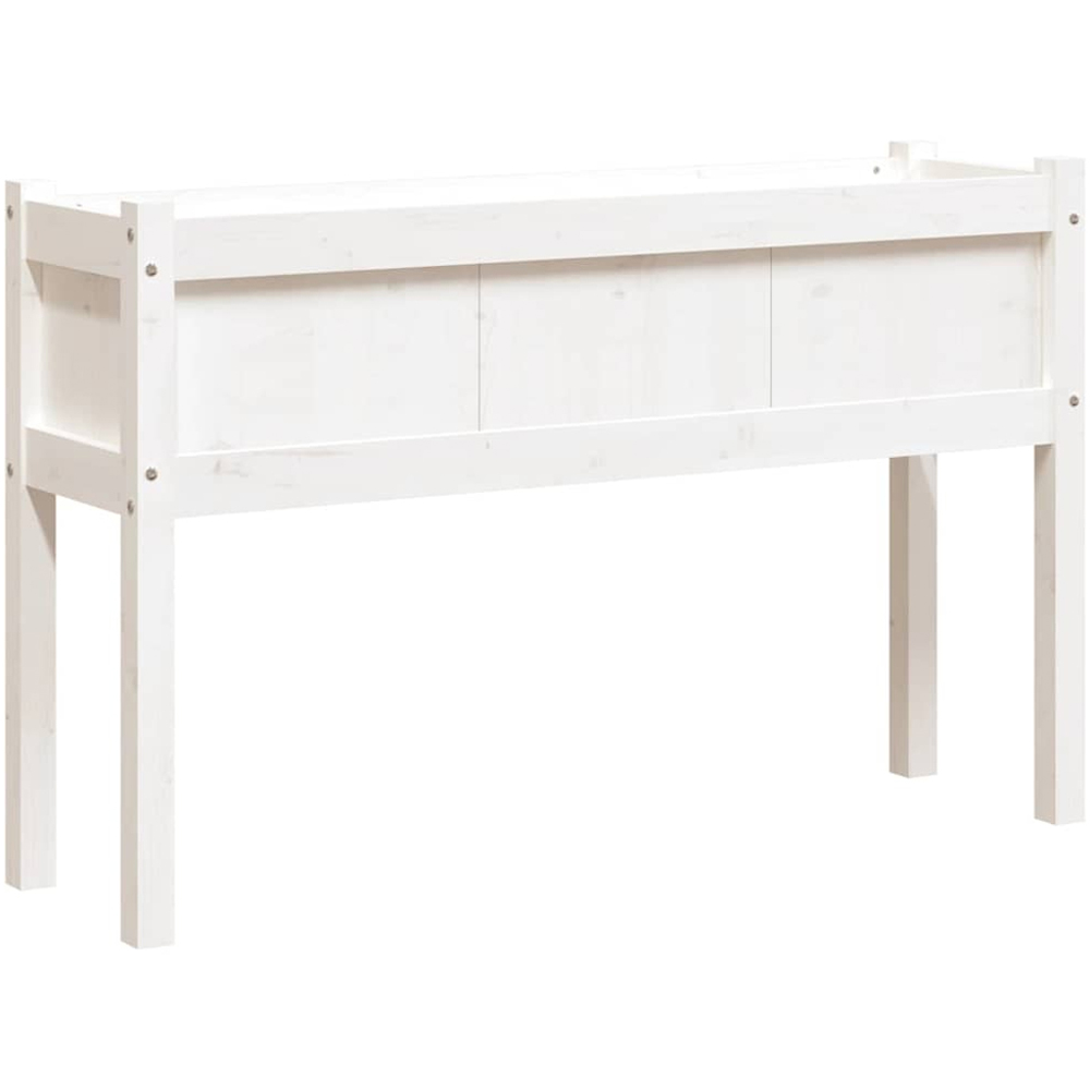 vidaXL White Solid Pine Wood Garden Planter 110 x 31 x 70cm 2 Pack Image 1