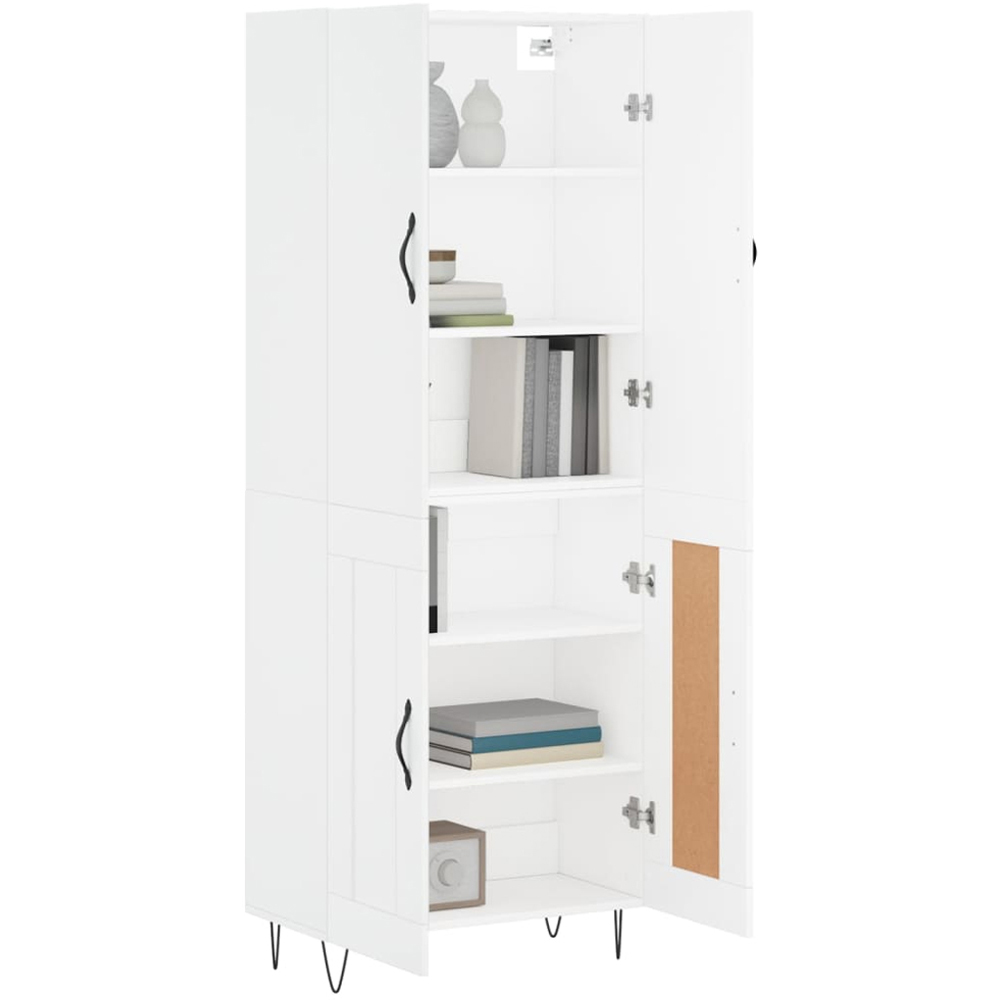 vidaXL 4 Door 6 Shelf White Highboard Image 3