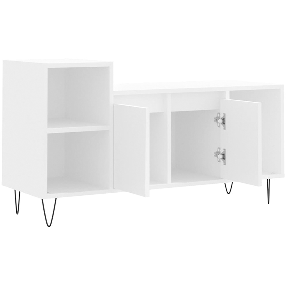 vidaXL 2 Door 3 Shelf White TV Cabinet Image 6