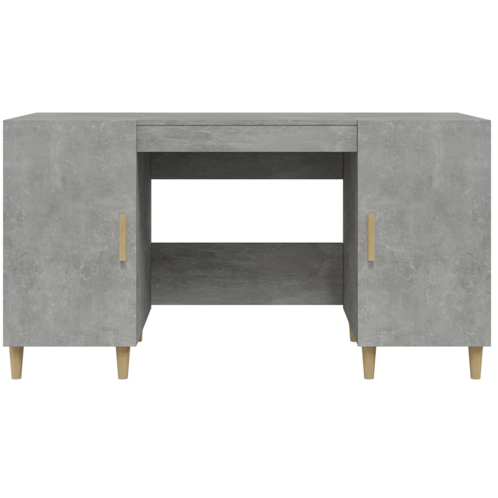 vidaXL 2 Door Computer Desk Concrete Grey and Gold Image 5