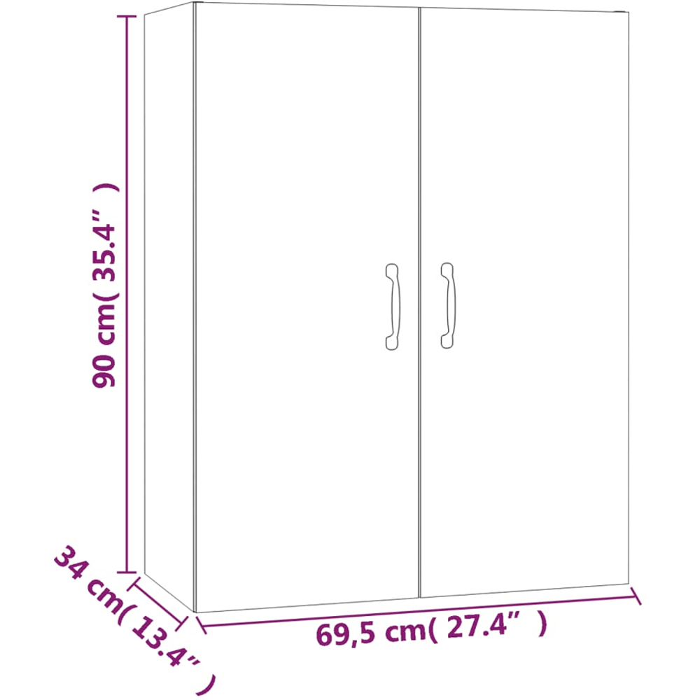vidaXL 2 Door Sonoma Oak Wall Cabinet Image 8
