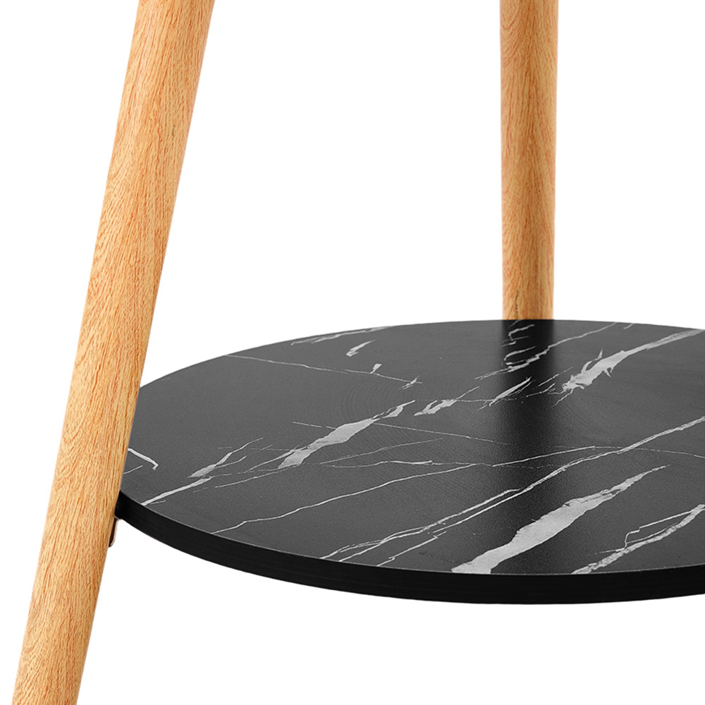 Living and Home 2 Shelf Black Marble Effect Side Table Image 5