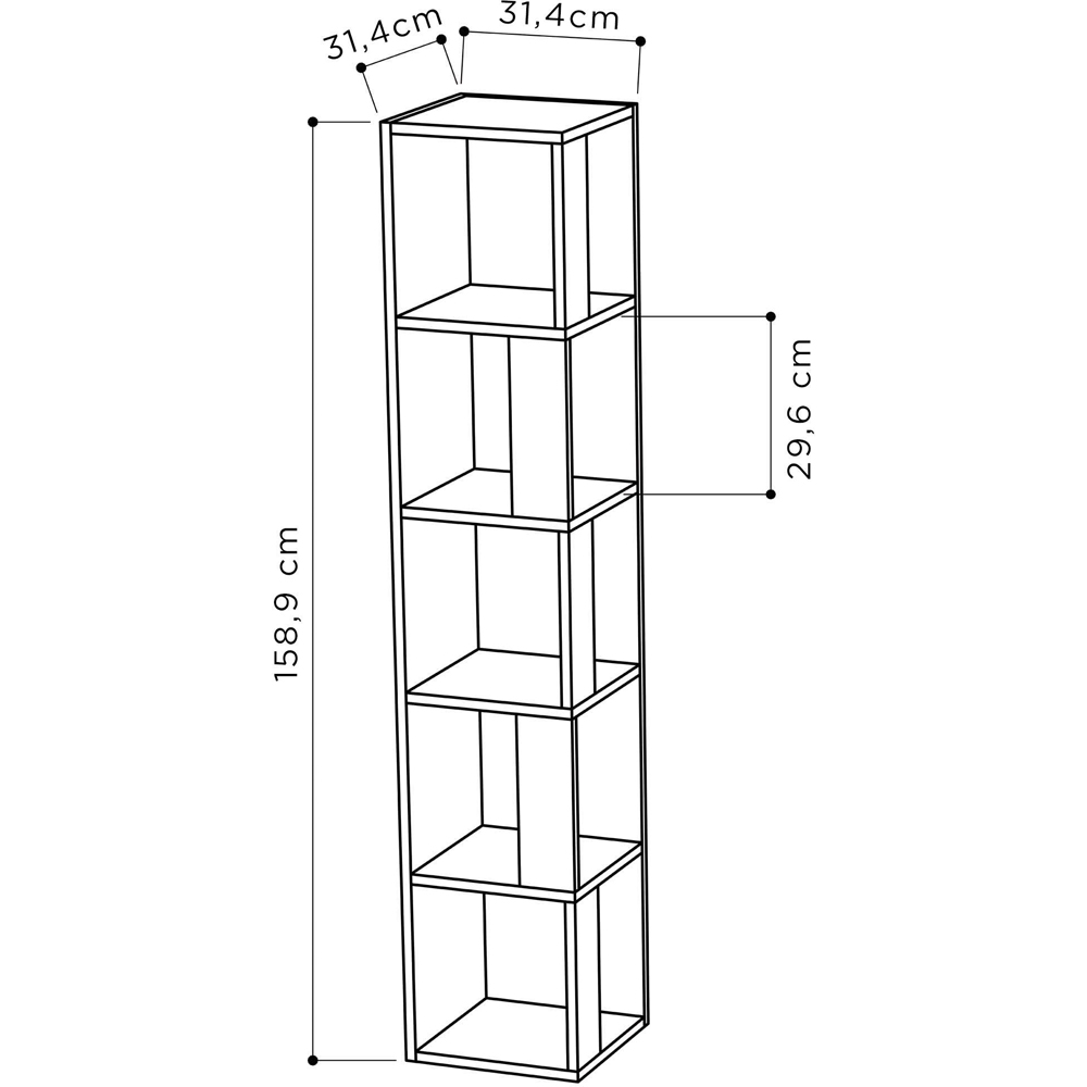 Decortie Piano Oak and White Tall Corner Bookcase Image 7