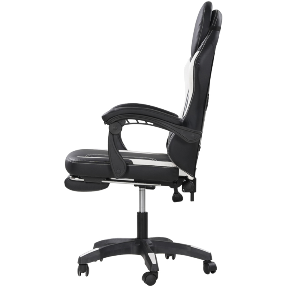 Alivio White and Black Swivel Gaming Chair with Lumbar Support Image 3