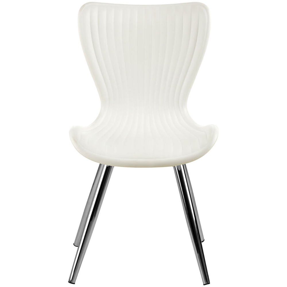 Premier Housewares Stockholm Silver and White Textured Dining Chair Image 2