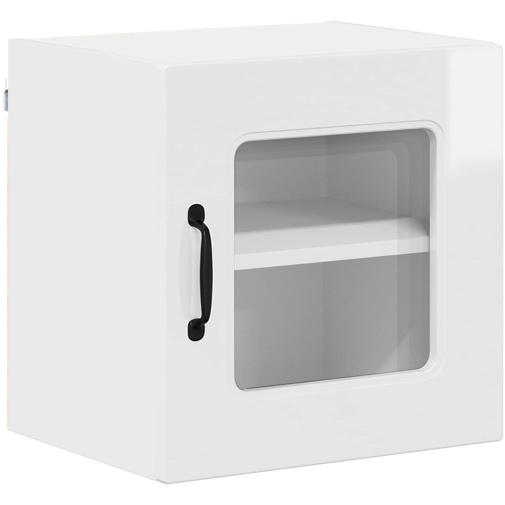 vidaXL Kalmar Single Glass Door High Gloss White Wall Mounted Kitchen Cabinet Set of 2 Image 5