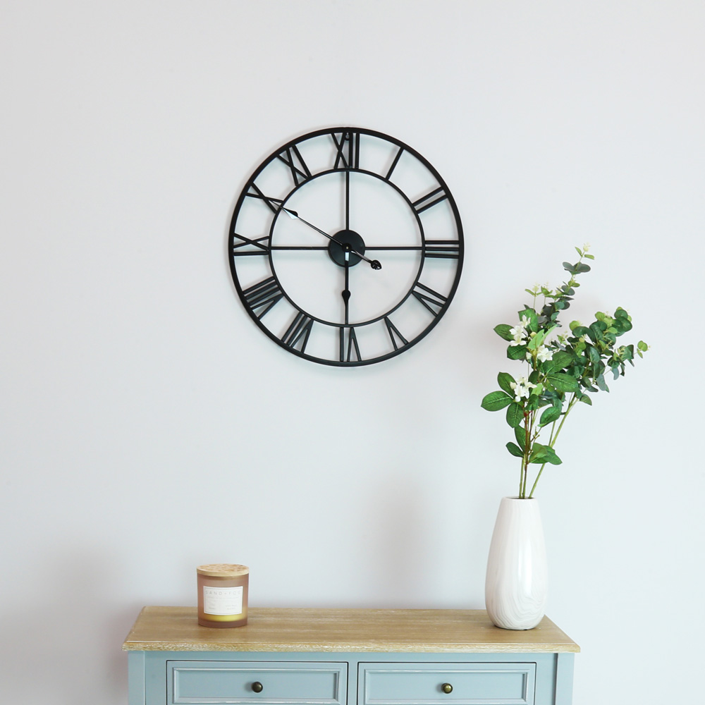 Charles Bentley Black Indoor Wall Clock 60cm Image 6