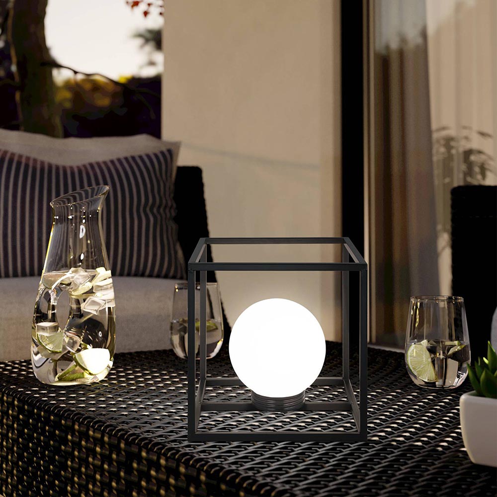 EGLO Solar Black and Opal LED Table Lamp Image 2