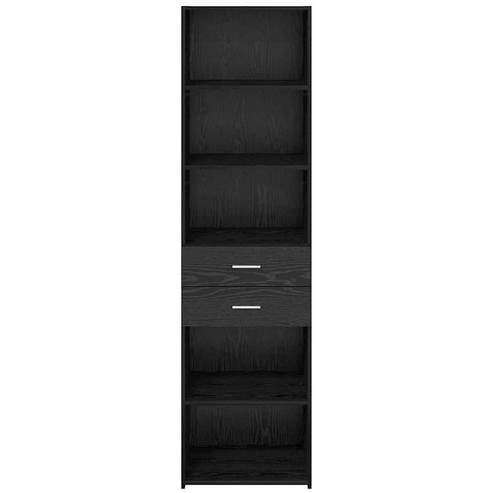 vidaXL 2 Drawer 5 Open Shelf Black Oak Highboard Image 4