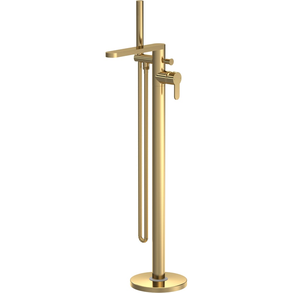 nuie Arvan Brushed Brass Freestanding Bath Shower Mixer Image 1