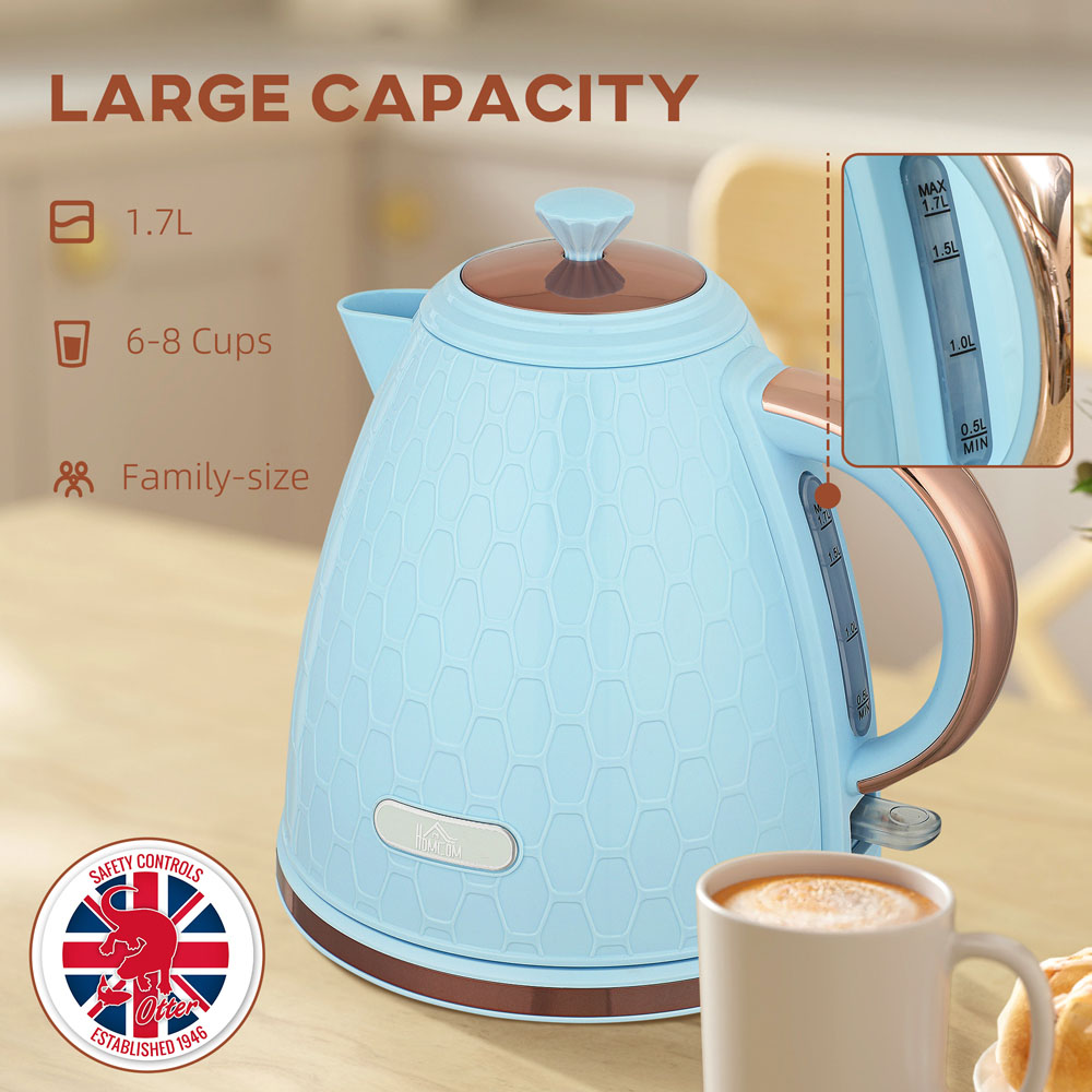 HOMCOM 800-206V70LB Light Blue 1.7L Fast Boil Electric Kettle 3kW Image 5