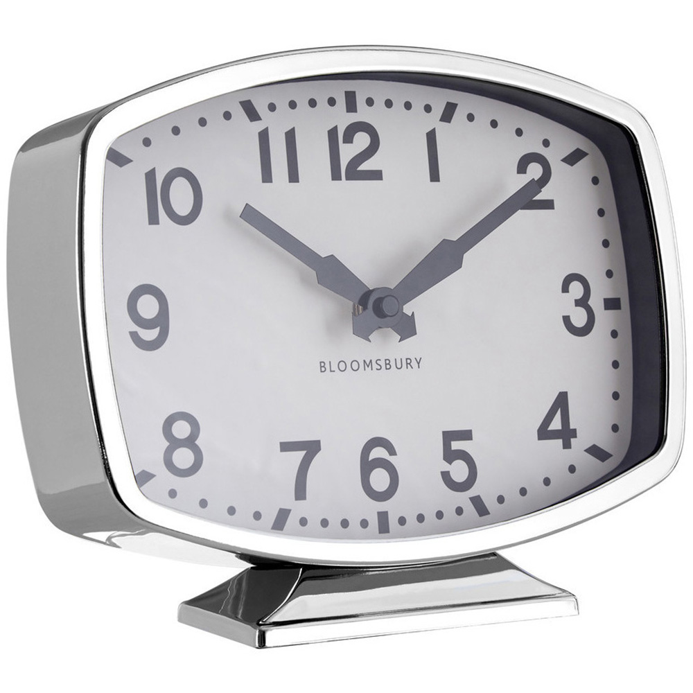 Premier Housewares Bailie Chrome Finish Table Clock 18cm Image 2