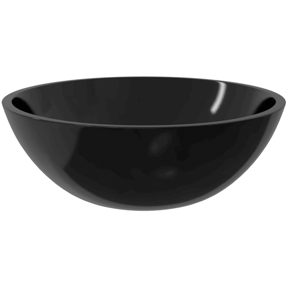 vidaXL Black Glass Wash Basin 140 x 500 x 370mm Image 3