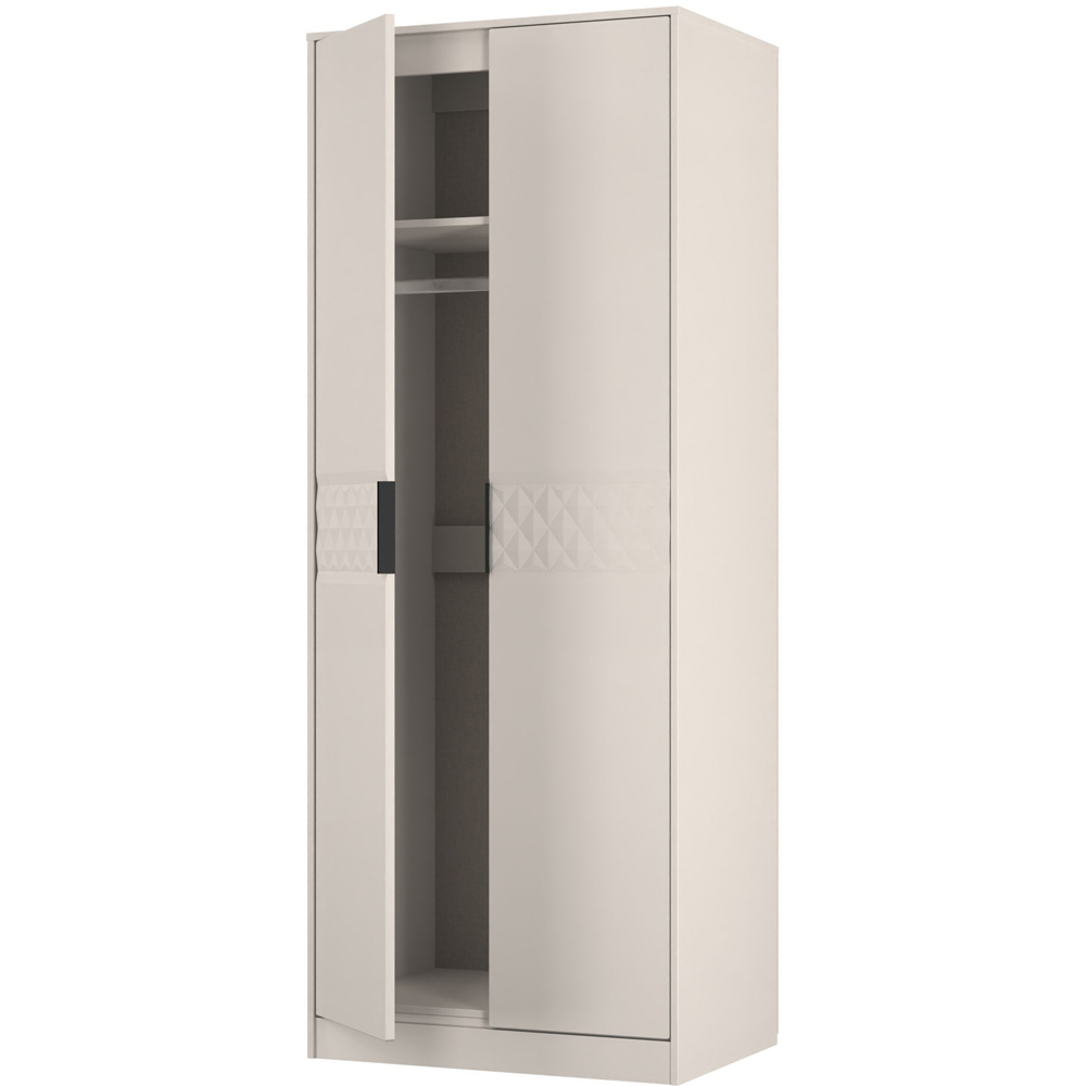 Crowndale Harlequin 2 Door Kashmir Matt Tall Wardrobe Ready Assembled Image 4