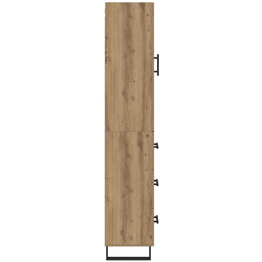 vidaXL Single Glass Door 3 Drawer Artisan Oak Tall Slim Highboard Image 8