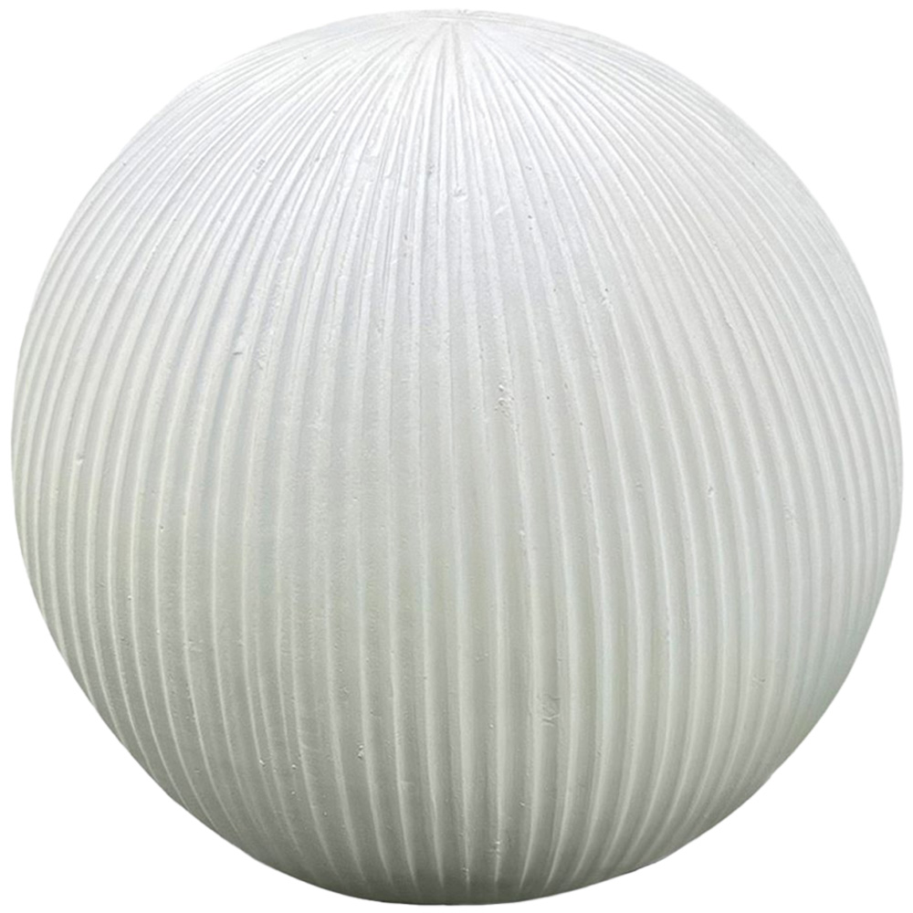 wilko Vertical Ribbed White Outdoor Decorative Ball 37.5cm Image 1