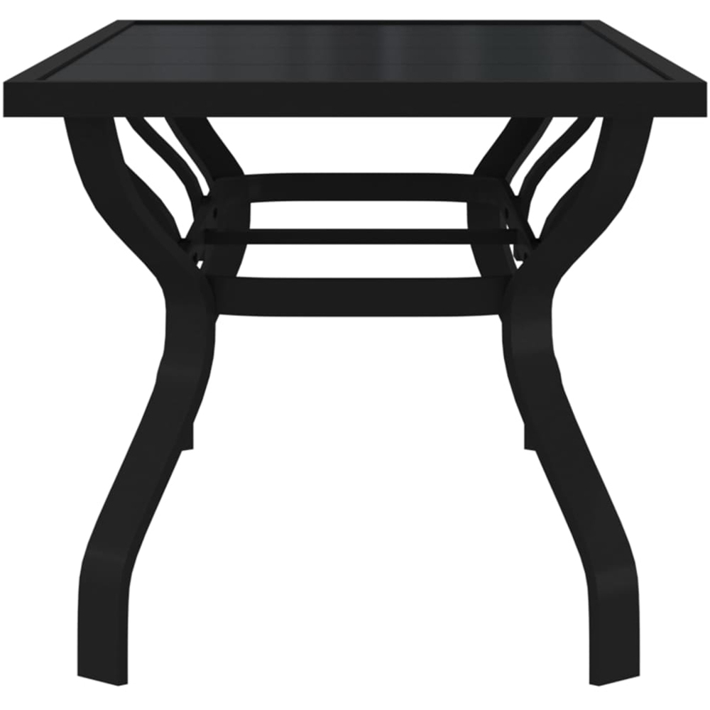 vidaXL 6 Seater Metal Rectangular Garden Dining Table Black Image 4