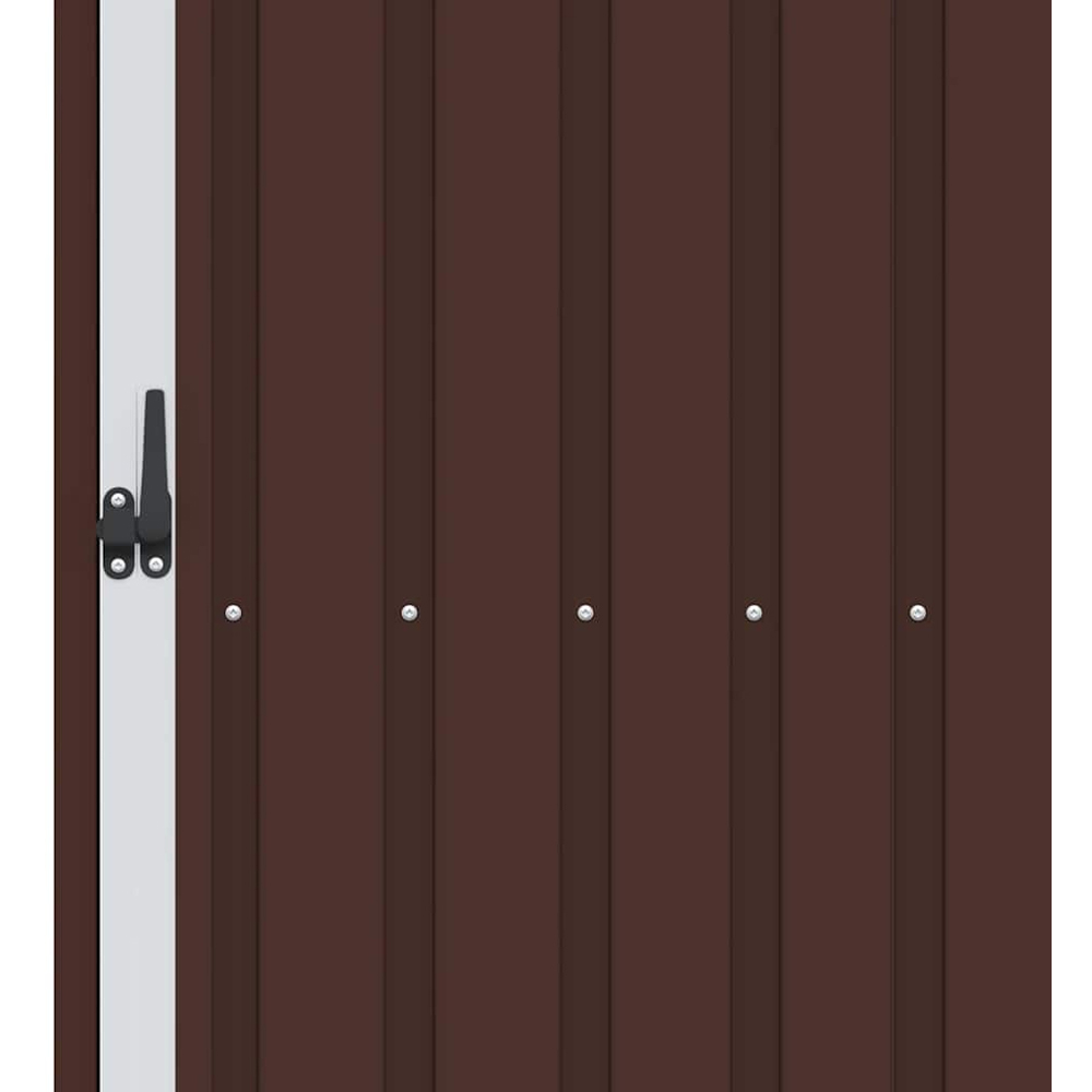 vidaXL 8 x 3.2ft Brown Galvanised Steel Garden Shed with Extended Roof Image 5