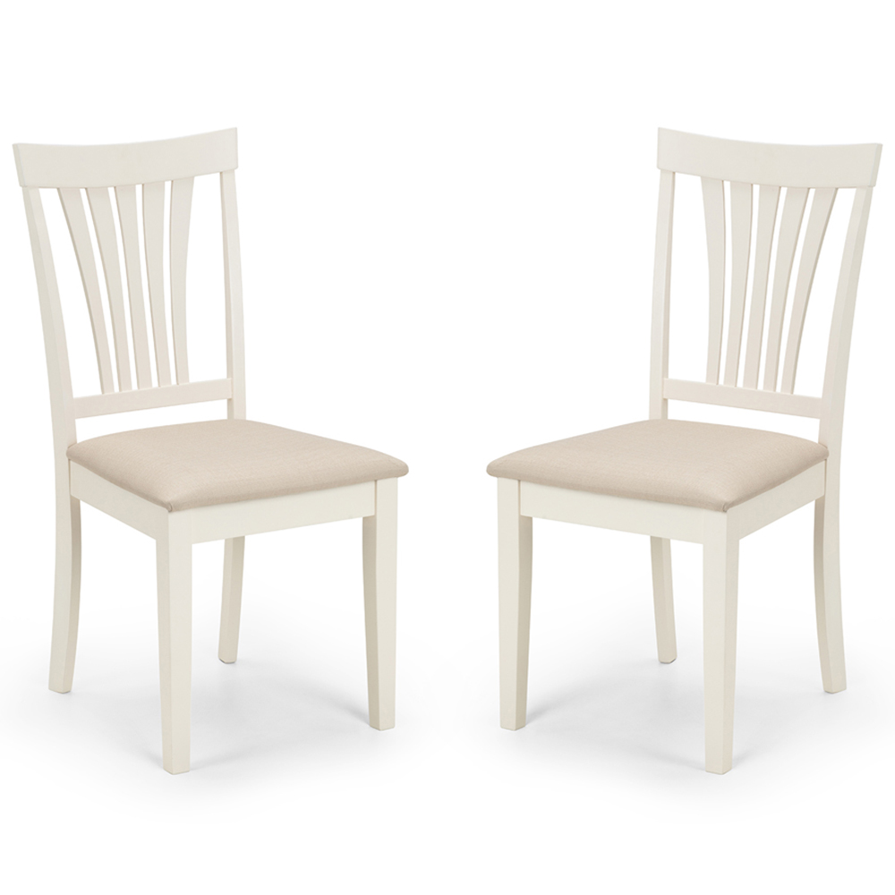 Julian Bowen Stanmore Set of 2 Ivory Chair Image 2
