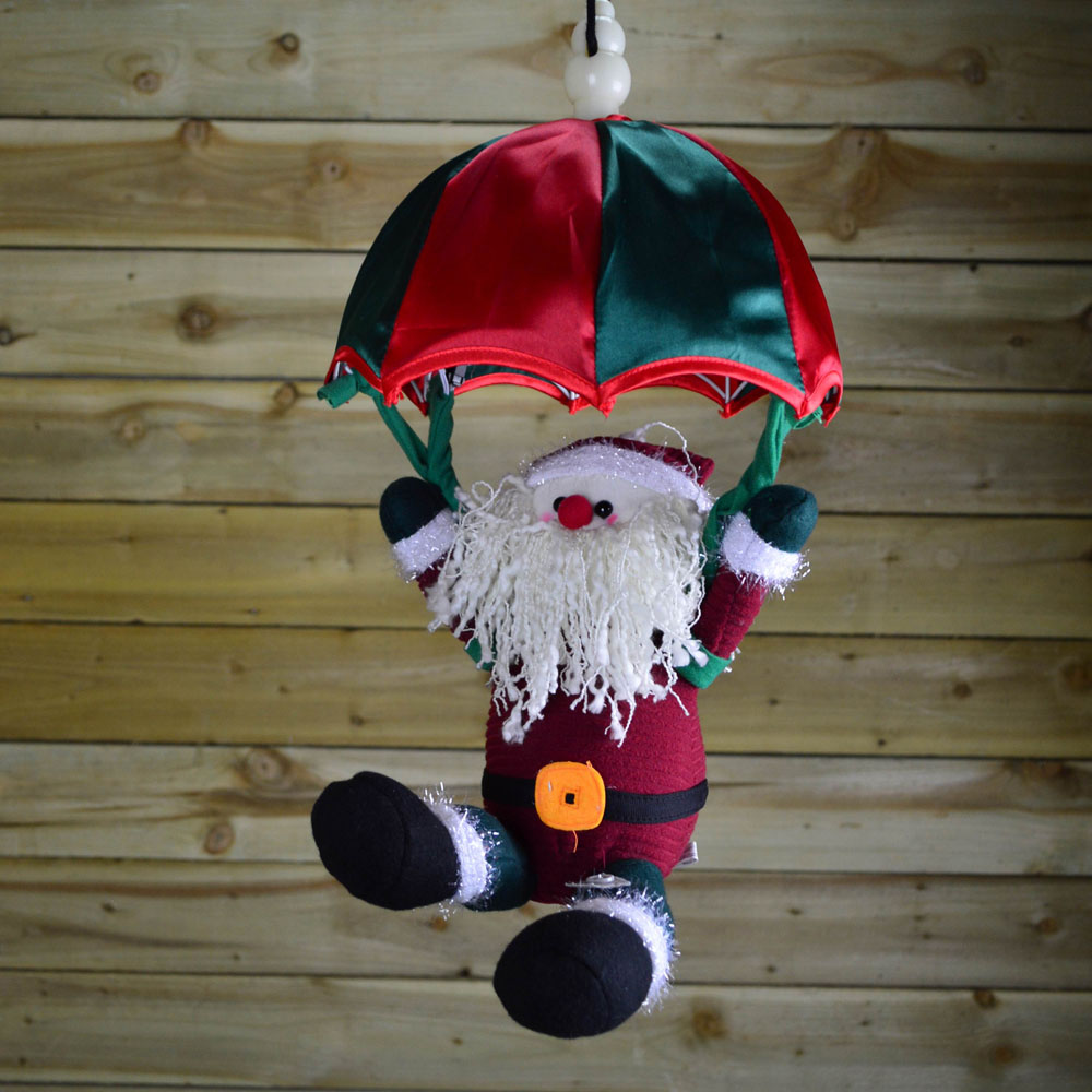 Premier Animated and Musical Parachuting Christmas Santa Decoration 45cm Image 2