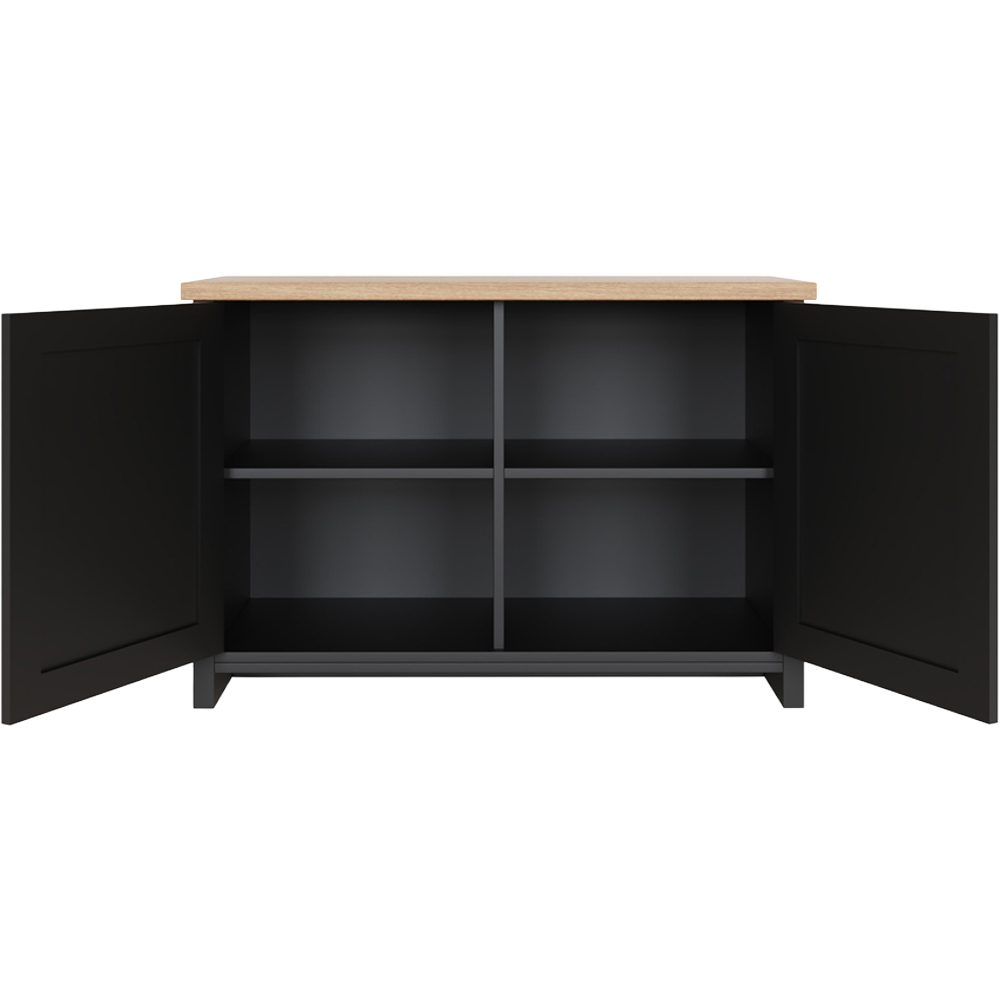 GFW Lancaster Black and Oak Shoe Storage Image 3