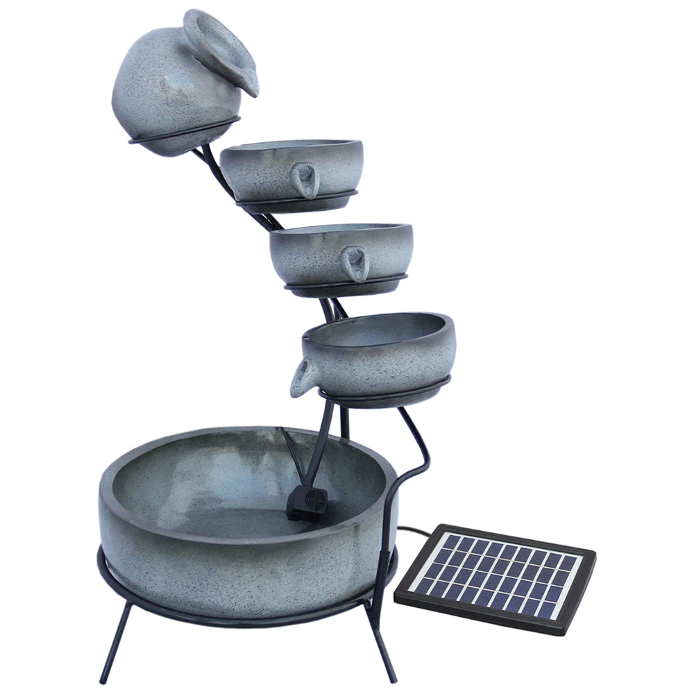 Monster Shop 4 Tier Grey Solar Water Feature Image 1