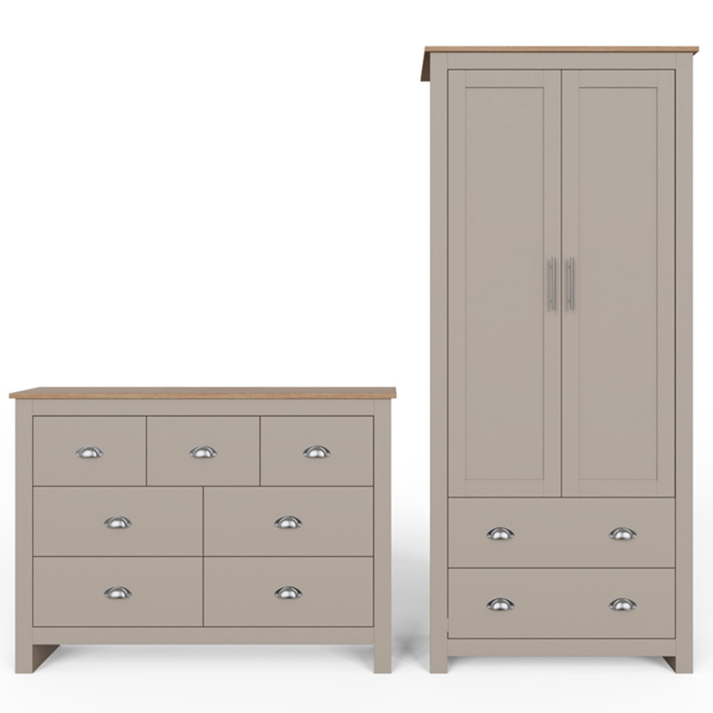 GFW Lancaster Grey 2 Piece Bedroom Furniture Set Image 2