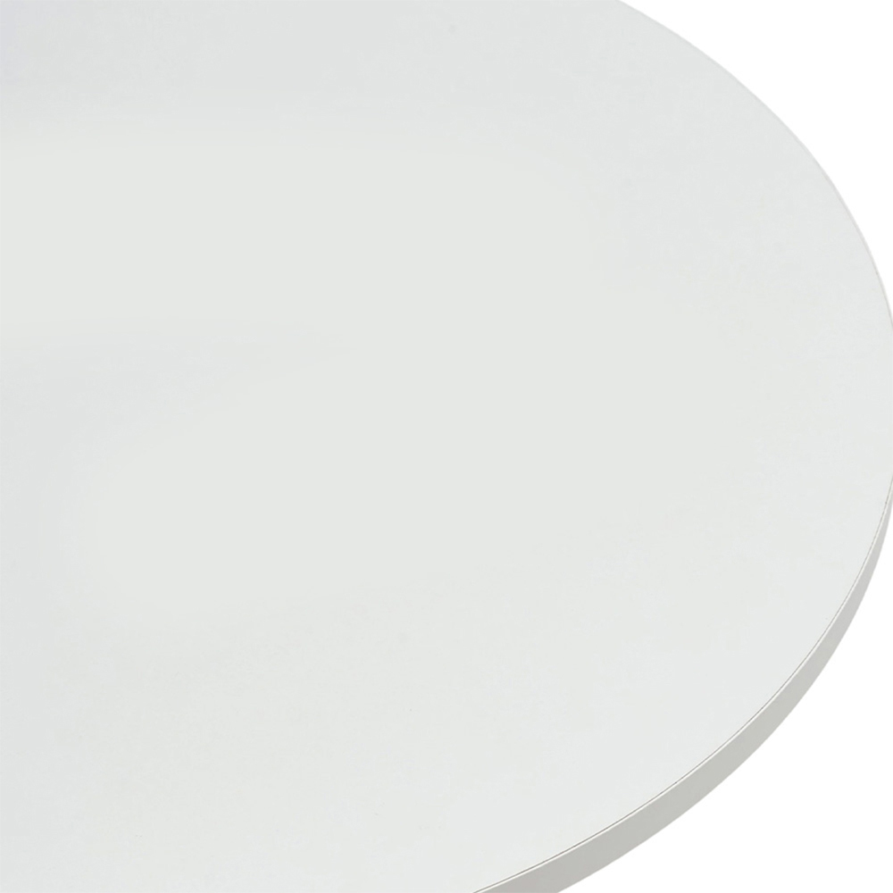 Living and Home White Round Side Table with Lockable Castors Image 4