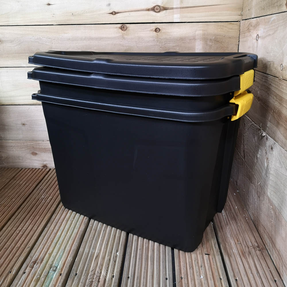 Samuel Alexander 60L Black Heavy Duty Lockable Storage Tub 2 Pack Image 5