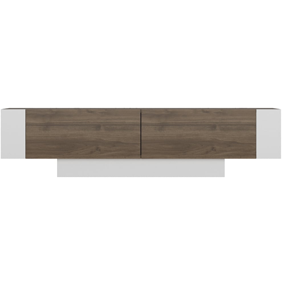 Decorotika Matera 2 Wall Shelf Walnut and White TV Unit Image 2