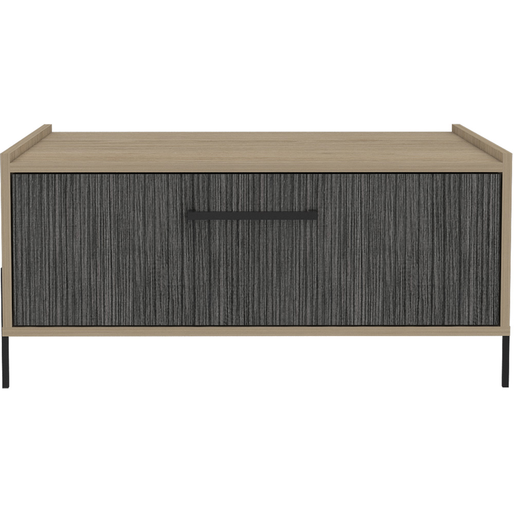 Core Products Harvard Single Door Washed Oak and Carbon Grey Coffee Table Image 3