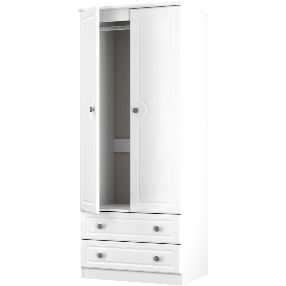Crowndale Pembroke 2 Door 2 Drawer Matt White Wardrobe Ready Assembled Image 5
