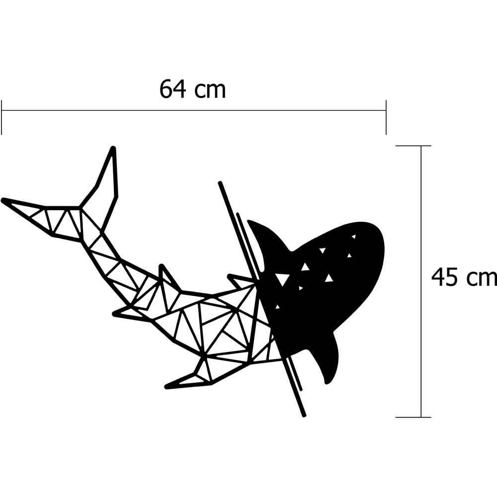 Decortie Black Minimalist Metal Modern Shark Wall Art Image 4