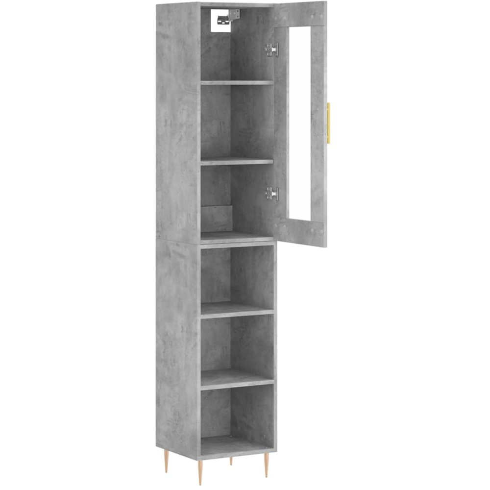 vidaXL Single Door 3 Shelf Concrete Grey Highboard Image 4