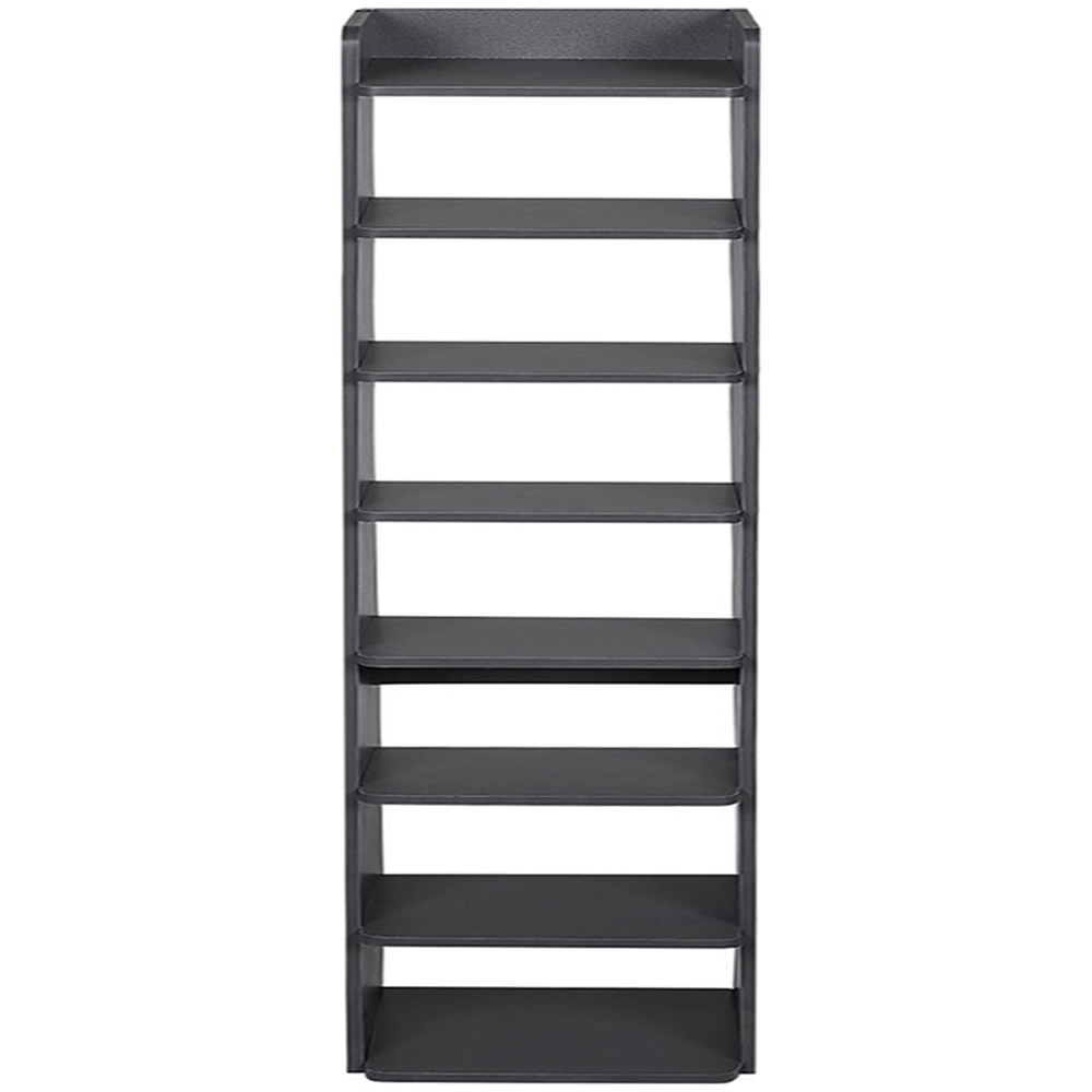 Living and Home 8 Shelf Black Shoe Rack with Raised Guardrail Image 3