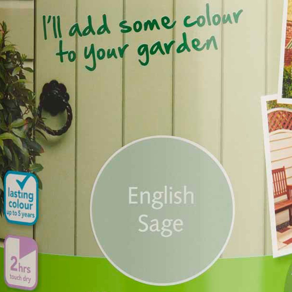 Wilko Garden Colour English Sage Green Wood Paint 2.5L Image 3