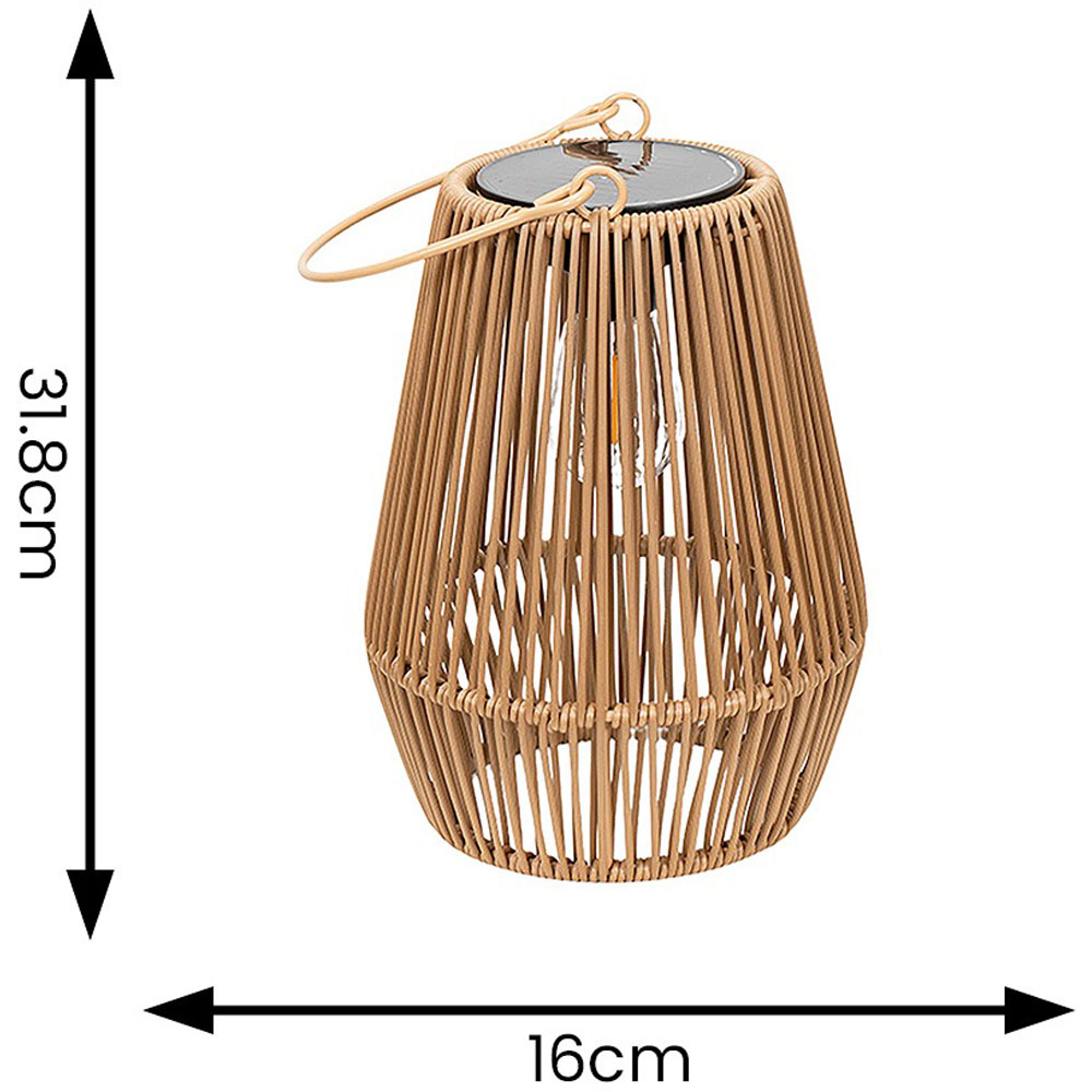 ValueLights Natural Faux Bamboo Solar Powered Outdoor Garden Lantern Light 2 Pack Image 3