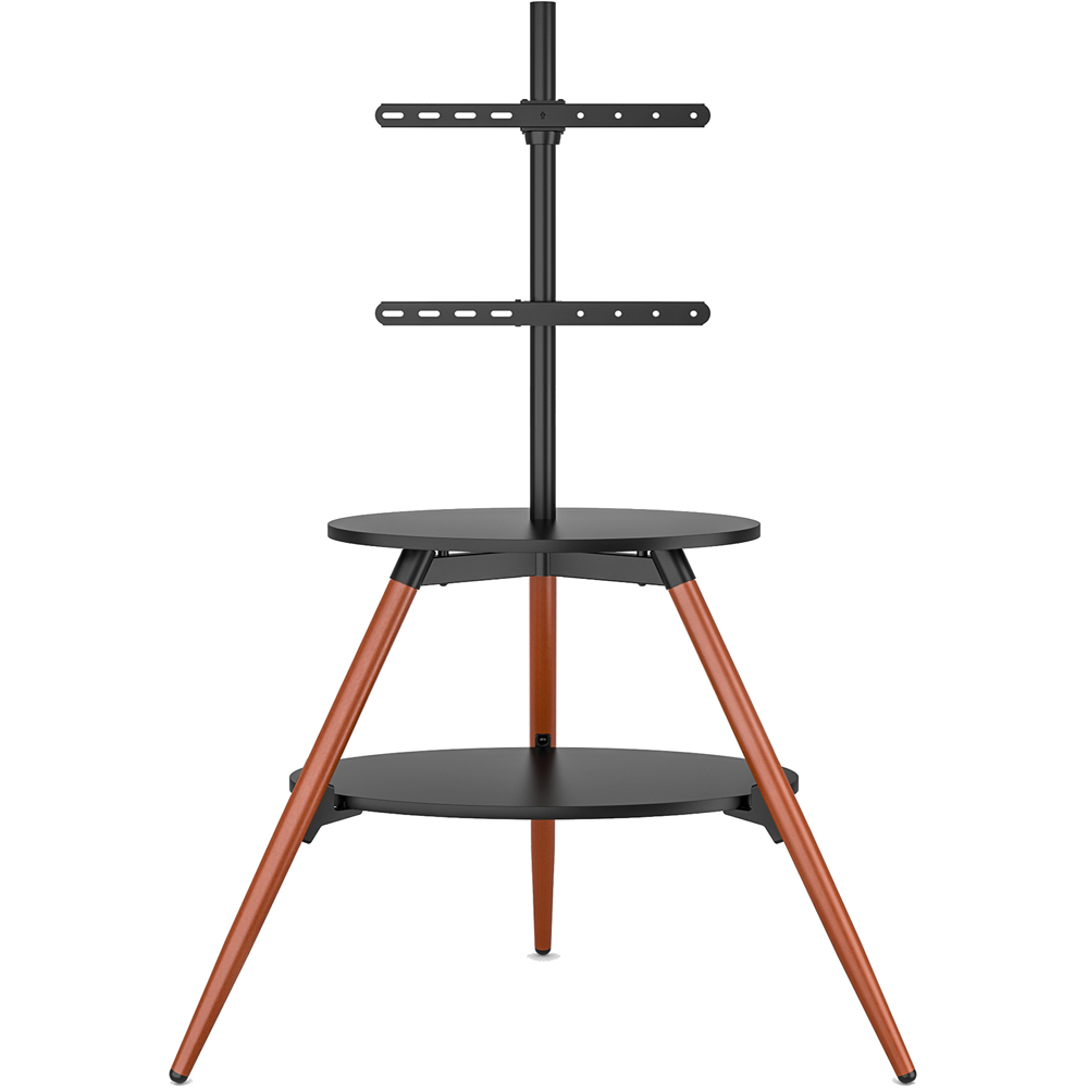 TTAP Ravello Walnut and Black Single Shelf Contemporary Tripod TV Stand Image 2