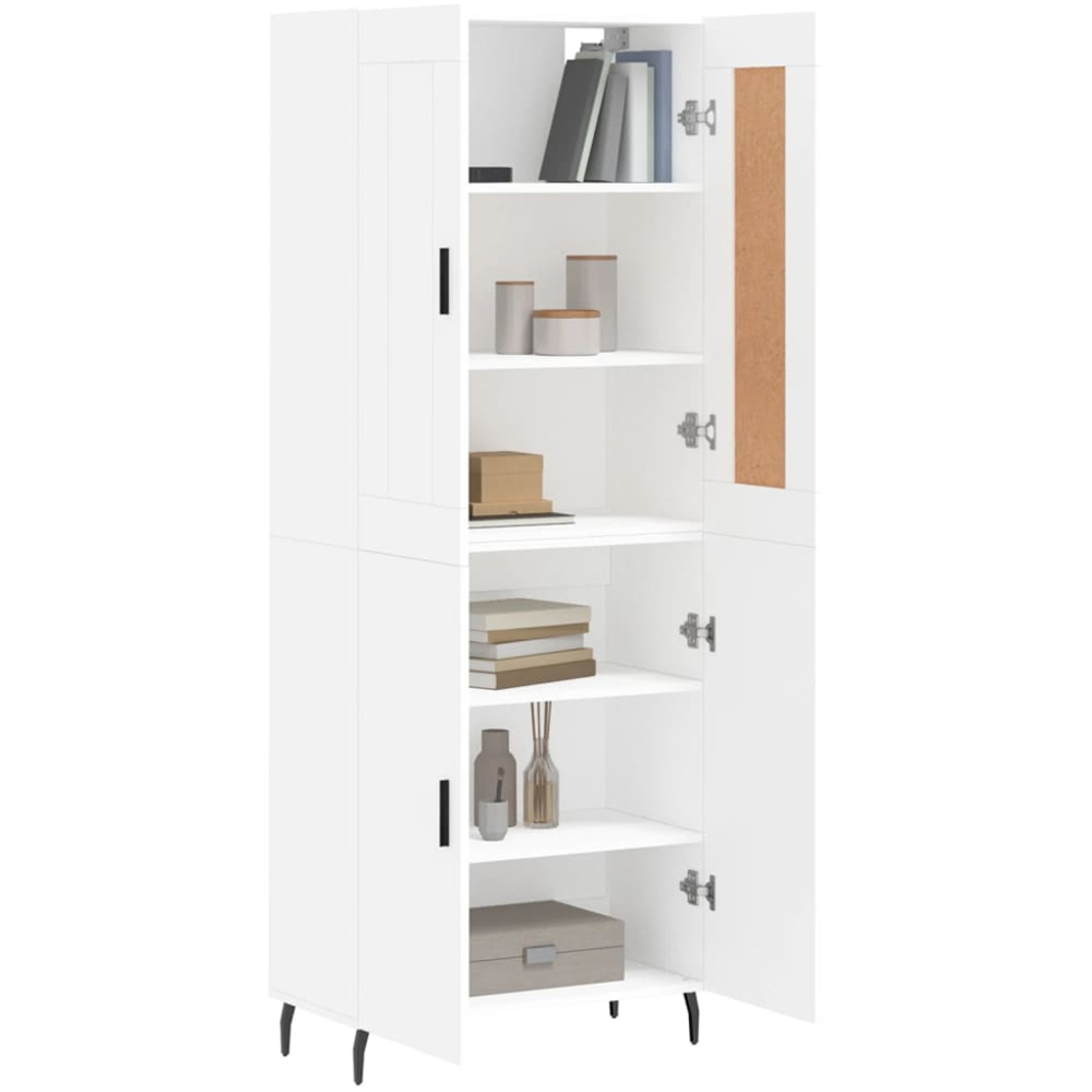 vidaXL 4 Door White Highboard Image 3