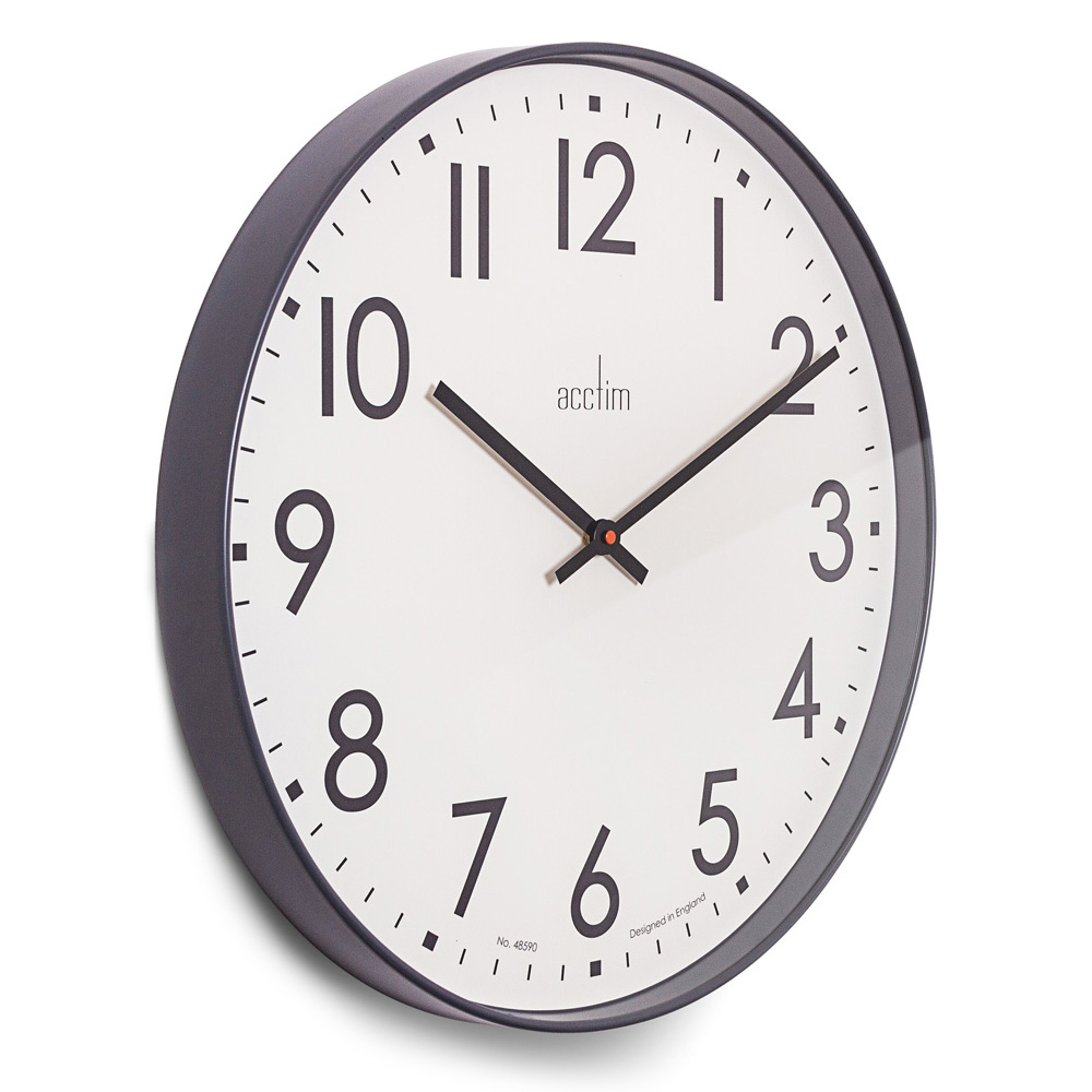 Acctim Dark Grey Ashridge Wall Clock 50cm Image 2