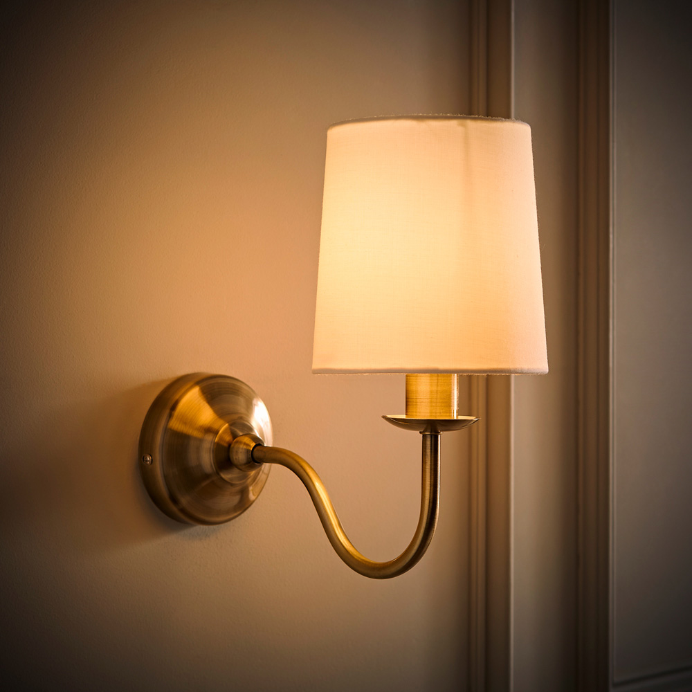 ValueLights Memphis Antique Brass LED Wall Light Image 2